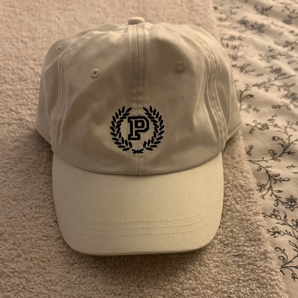 Victoria's Secret Cream Cap with Black Embroidery